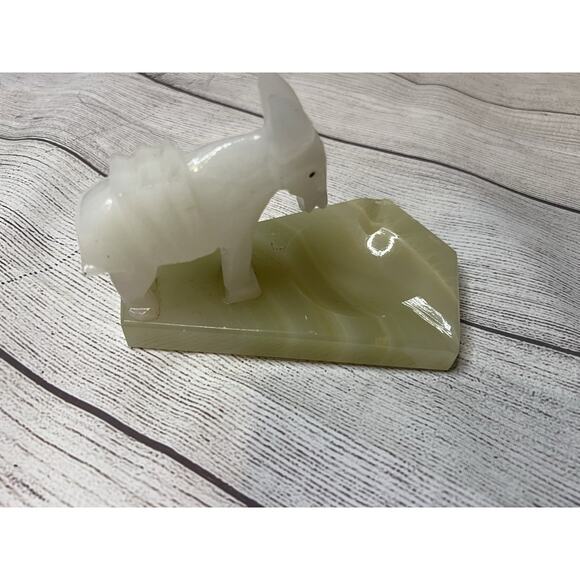 Unknown Other - Carved Onyx & Marble Donkey Figurine Ashtray Rustic Decorative Trinket